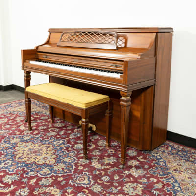 Kimball Console Upright Piano | Satin Oak | SN: 882935 | Used image 1