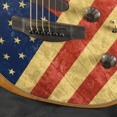 Mint Fender Limited Edition American Acoustasonic Stratocaster USA Flag image 4