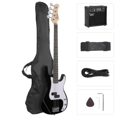 Glarry GP Electric Bass Guitar Black w/20W Amplifier for sale