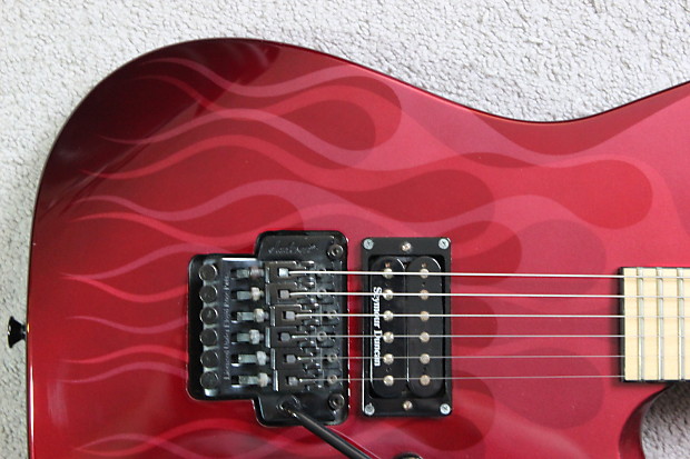 Jackson M. I. J. (made in japan) Dinky Red Ghost Flames | Reverb