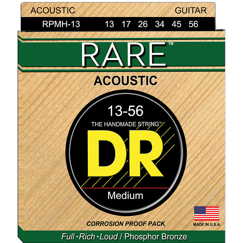 DR Strings RARE RPMH Medium Heavy 13-56 Phosphor Bronze Acoustic Strings image 1
