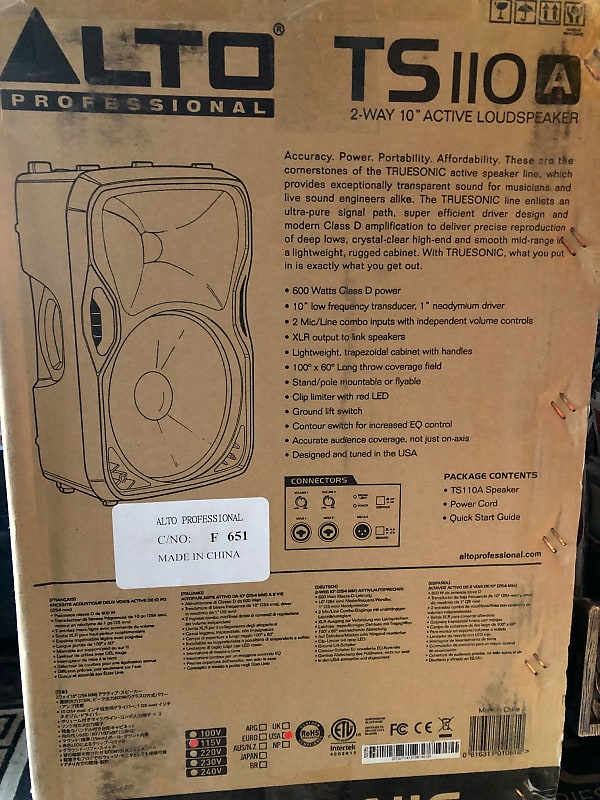 Alto Truesonic TS110A Active 600 WATT 2-WAY 10