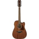 Ibanez Artwood Series AW5412CE 12-String Dreadnought Cutaway Acoustic Electric Guitar, Ovangkol Fingerboard, Natural