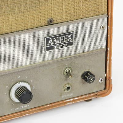 1957 Ampex Model 620 Brown Leatherette Vintage Small Portable Analog Tube PA Guitar Amplifier Instrument Amp with 6” JBL Speaker image 6