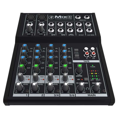 Mackie Mix8 8-Channel Mixer with 10FT Green XLR Cables