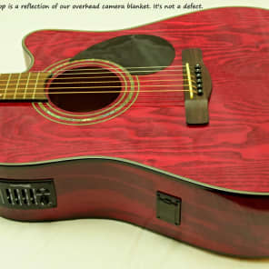 Samick D4CE TR Acoustic/Electric Guitar Beautiful Trans Red Finish w/included Accessories image 5