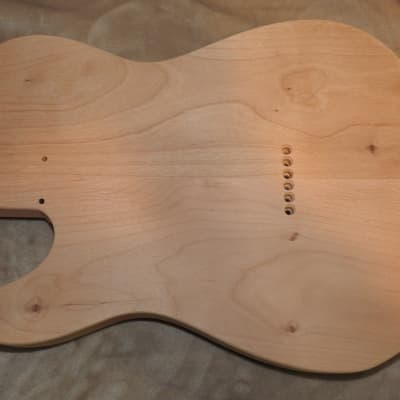 Unfinished Telecaster Body Book Matched Figured Flame Maple Top 2 Piece Alder Back Chambered Very Light 3lbs 4oz! image 12
