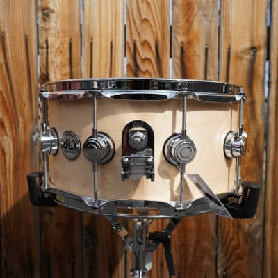 DW USA Collectors Series  - Natural Satin Oil 6.5 x 14" Maple Snare Drum w/ Chrome Hdw. (2023) image 3