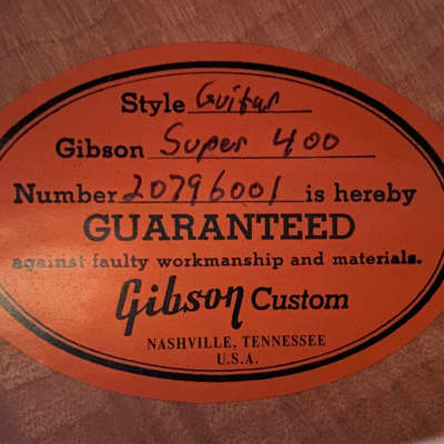 Gibson Custom Shop Super 400 CES Natural Hutchins 2006 image 20