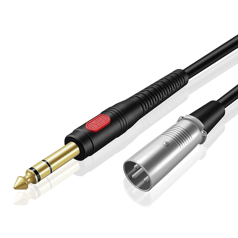 0.2m Adapter-Cable, 3 pin stereo plug 3.5mm - 3 pin stereo jack 6.3mm