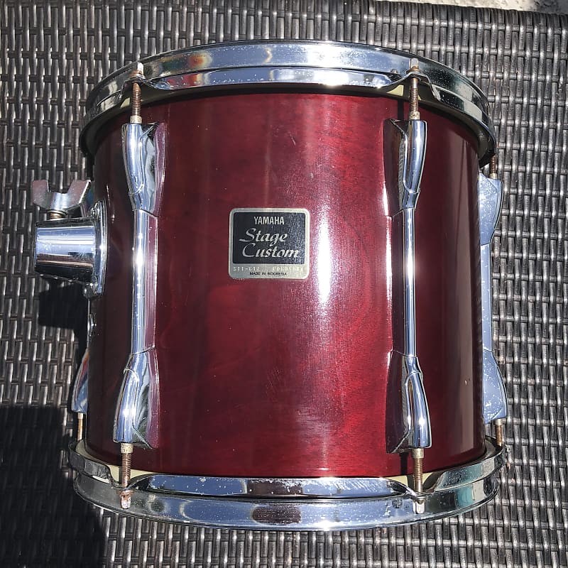 Yamaha Drums Vintage’90’s Stage Custom 10 x 12 Tom Cranberry Red Lacquer Drum Birch Mahogany Falkata Hybrid Ply image 1