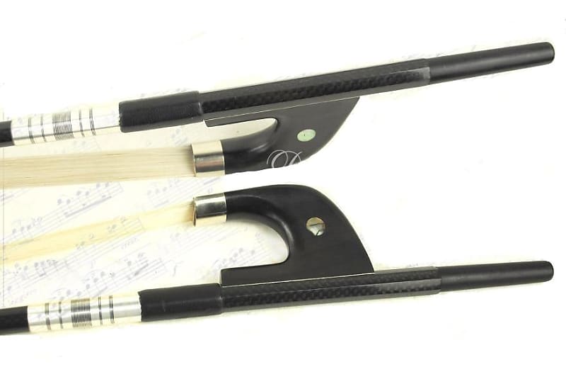 D Z Strad Double Bass Bow - 2603 - Braided Carbon Fiber Bow with Ebony Parisian Eye Frog (German) image 1
