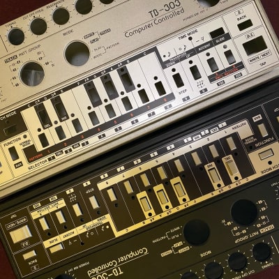HIGH QUALITY ROLAND TB-303 SWITCH PANEL   BLACK / SILVER AVAILABLE ( METAL INSERT ONLY)