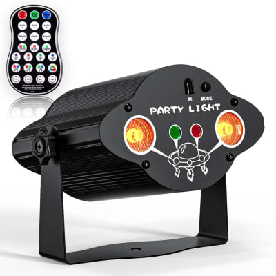 Cheap 120 Patterns Laser Stage Light RGB LED USB Projector Party KTV DJ  Disco Lamp Christmas New Year Party Lights (Voice control + Remote control)