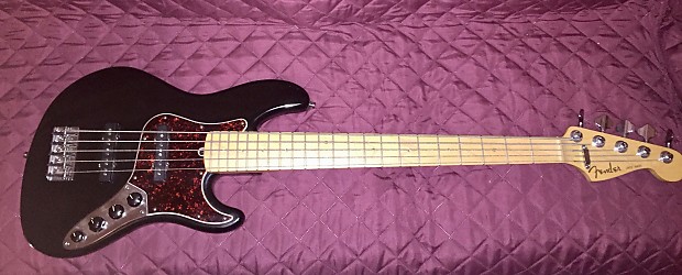 Fender American Deluxe Jazz Bass V 2000 Black with Maple