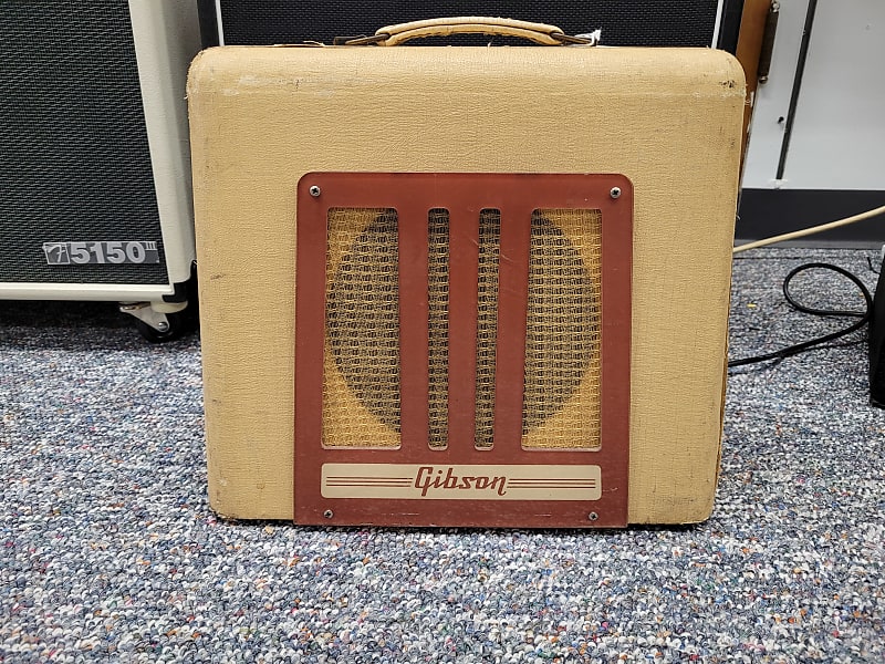 Gibson BR-9 10-Watt 1x8" Guitar Combo 1948 - 1950 - Ivory Leatherette with Trapezoid Grille image 1