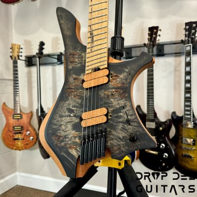 Ronciswall Vapor 6 Multiscale Headless Electric Guitar w/ Bag-Charcoal Black image 4