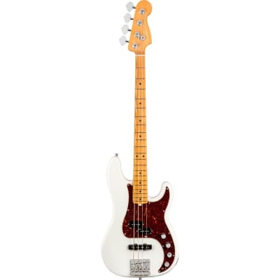 Fender American Ultra Precision Bass®, Maple Fingerboard, Arctic Pearl for sale
