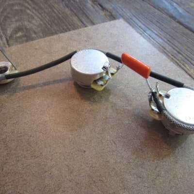 Les Paul Junior Tribute DC '50s Wiring Kit | CTS 550K Custom Audio Taper Pots, Orange Drop 225P Cap image 4