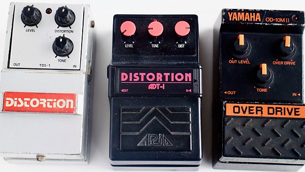 Three Vintage 80s Japanese Distortion boxes Yamaha / Aria