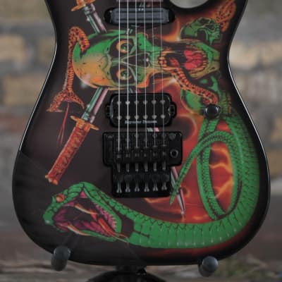 ESP Signature Series Guitars George Lynch Signature - Black w/ Skulls &amp; Snakes Graphic for sale