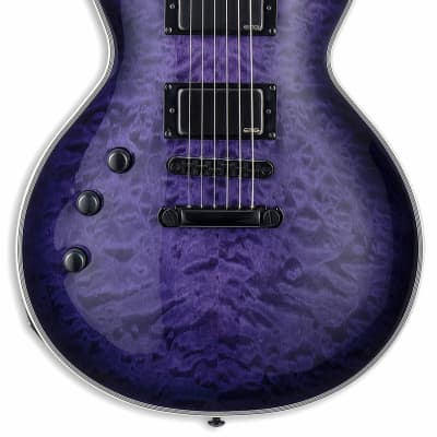ESP LTD EC-1000 LH EMG Left-Handed Guitar – See Thru Purple Sunburst image 2
