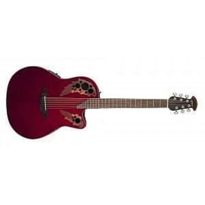 Immagine Ovation CE 44-RR Celebrity Elite Mid Cutaway Ruby Red - chitarra acustica elettrificata - 2