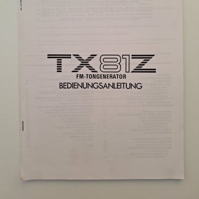 Yamaha TX81Z Bedienungsanleitung (User Manual)
