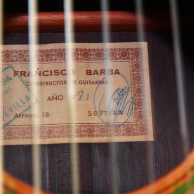 Francisco Barba Brazilian Rosewood 1981 - spectacular handmade Spanish guitar - check video! image 9