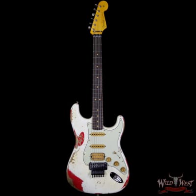 Fender Custom Shop White Lightning Floyd Stratocaster Heavy Relic Rosewood Board 21 Frets Torino Red image 5