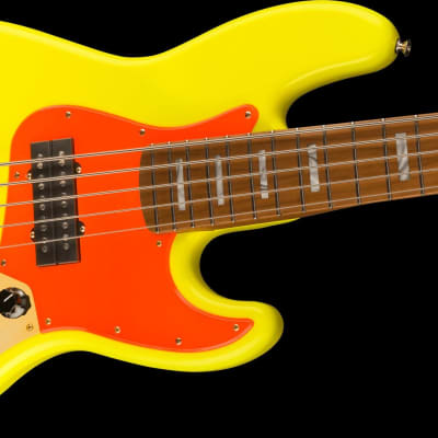 Fender Artist Series MonoNeon Jazz Bass V Maple Fingerboard Neon Yellow With Bag image 4