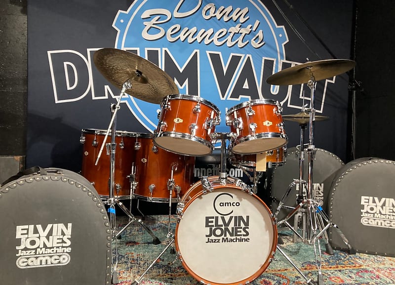 Elvin Jones', Elvin Jones Jazz Machine, Camco 5-Piece Drum Set, 18", 18", 16", 13", 12", Stunning! 1977-1978 - Mahogany image 1