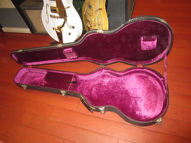 Circa 1965 Gibson Bass Case Black w/ Purple Interior image 1
