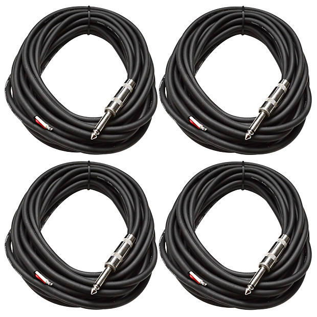 Seismic Audio QRW25FourPACK 16-Gauge Raw Wire to 1/4" TRS Speaker Cable - 25' (4-Pack) Bild 1
