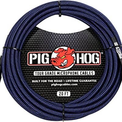 Pig Hog PHM20BBL High Performance Black & Blue Woven XLR Microphone Cable, 20 ft. image 2