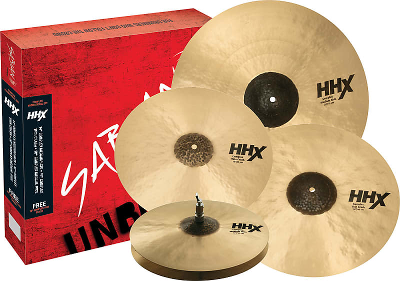 Sabian HHX Complex Series Complete Promotional Cymbal Set  | 14" Hihat , 16"Crash, 18"Crash, 20"Ride image 1