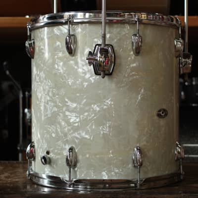 1970's Slingerland 'New Rock Outfit' in White Marine Pearl 14x22 16x16 9x13 8x12 image 15