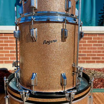 1960s Rogers Holiday Drum Set Pink Champagne Pearl Sparkle 20/12/14 image 17