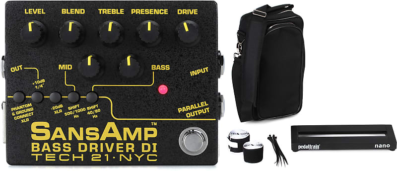 Tech 21 SansAmp Bass Driver DI V2 Bundle with Pedaltrain Nano 14