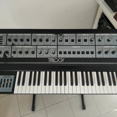 Crumar Trilogy 3-Section Polyphonic Analog Synthesizer 1980s - Black