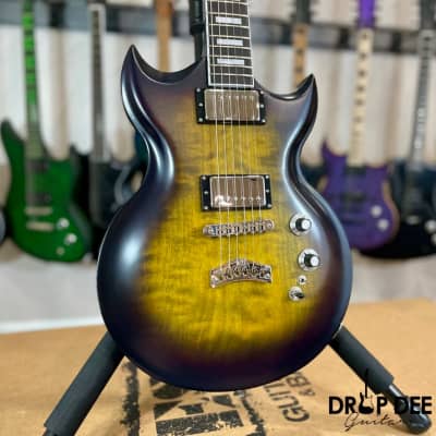 Dunable USA Custom Shop Minotaur Electric Guitar w/ Case - Yellow Purple Burst image 3