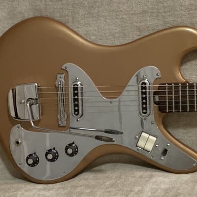 Vintage 1960’s JVC Victor Nivico Astrotone Unitone Model EG-35 Surf Guitar Gold Finish MIJ Japan Teisco Clean! image 1