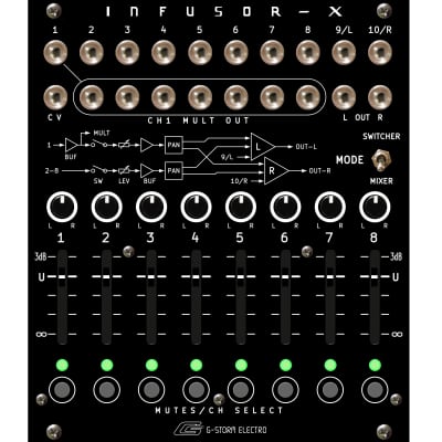 G-Storm Electro Infusor-X Eurorack VC FX Bus Switch / 10-Ch Mixer image 1