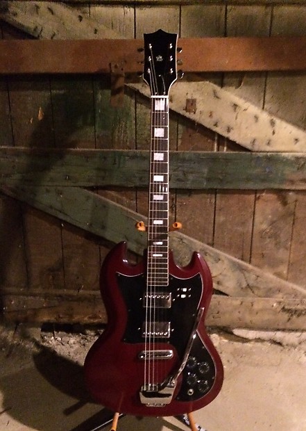 Vintage Lyle SG 1960s Electric Guitar in Heritage Cherry image 1
