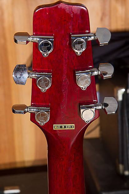 Takamine Jasmine mini jumbo flame Maple 1992 red with pickup