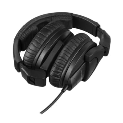 Mint Sennheiser HD 280 PRO Over Ear Headphones Black Bundle with Pig Hog PHX14-25 1/4" Headphone Extension Cable and Instrument Polishing Cloth - Studio Monitor Headphones image 5