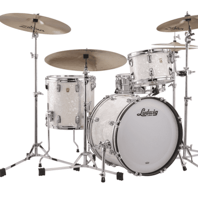 Ludwig Classic Maple White Marine Pearl Downbeat 14x20, 8x12, 14x14 Drum Shells Made in USA | Authorized Dealer image 1