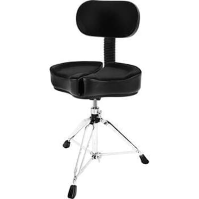 Ahead Spinal G Deluxe Drum Throne (3-Leg), Black, with Backrest image 1