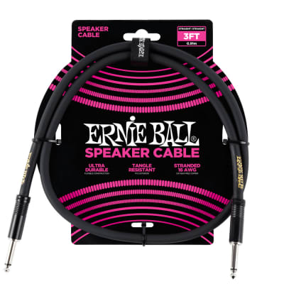 Ernie Ball P06071 1/4" TS Straight Speaker Cable - 3'