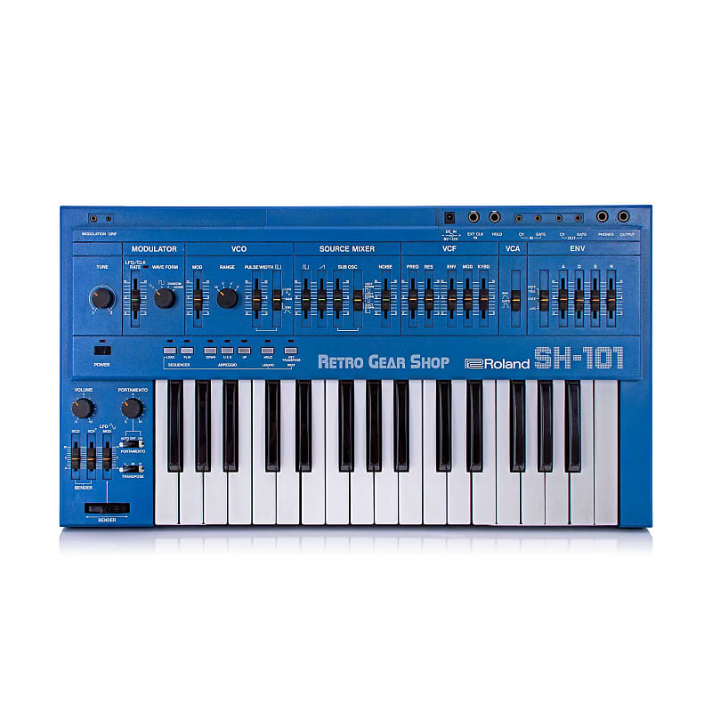 Roland SH-101 Blue + MG-1 Mod Grip Serviced Monophonic